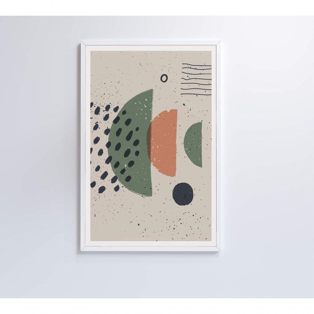 Quadro Abstrato Círculo, Pontos E Meia Lua 120x80 Cm Tecido Canvas - 1