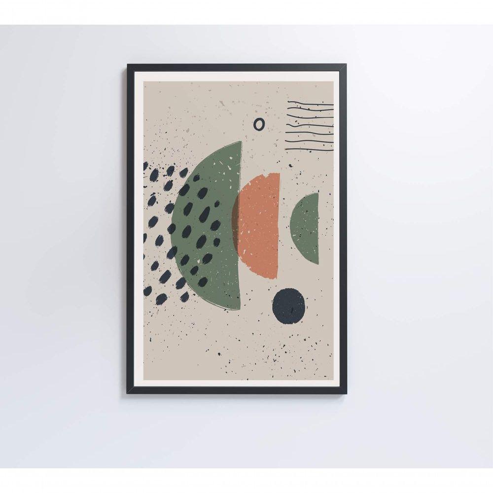 Quadro Abstrato Círculo, Pontos E Meia Lua 120x80 Cm Tecido Canvas - 2