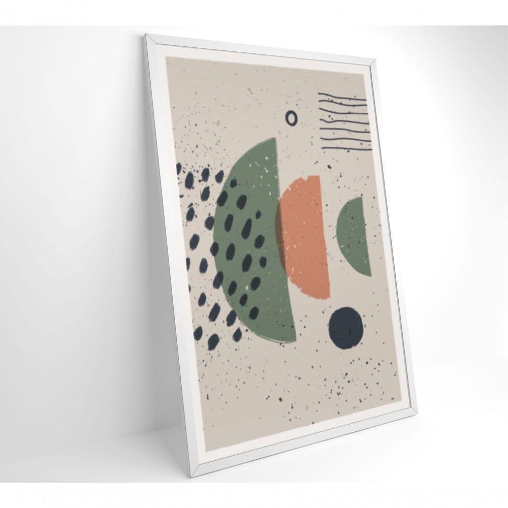 Quadro Abstrato Círculo, Pontos E Meia Lua 120x80 Cm Tecido Canvas - 8