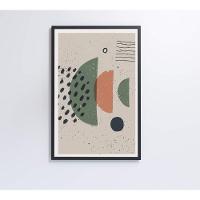 Quadro Abstrato Círculo, Pontos E Meia Lua 120x80 Cm Tecido Canvas - 2