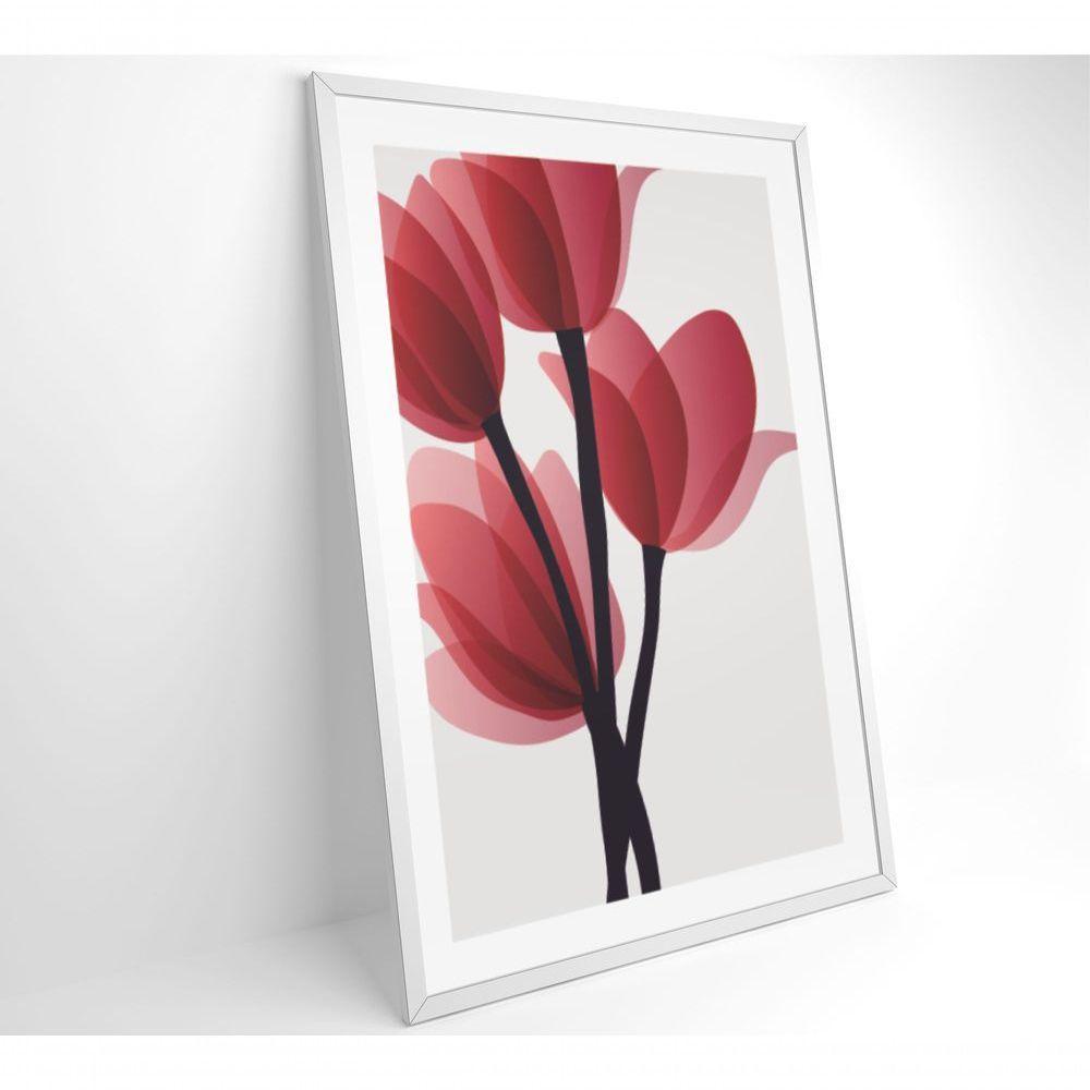 Quadro Pintura 4 Rosas 80x120 Cm Tecido Canvas - 3