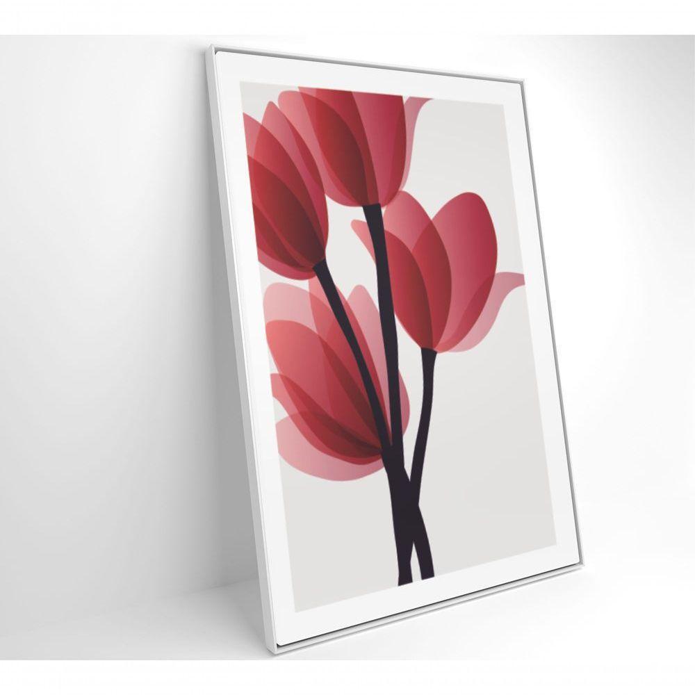 Quadro Pintura 4 Rosas 80x120 Cm Tecido Canvas - 8