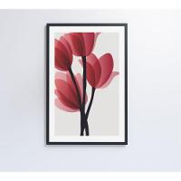 Quadro Pintura 4 Rosas 80x120 Cm Tecido Canvas