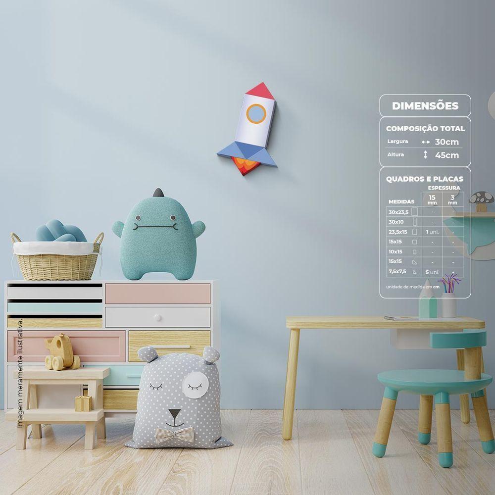 Foguetinho - Quadro Ou Placa Decorativa Com 6 Peças 15mm - 5