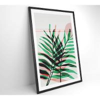 Quadro Pintura Folha Verde E Rosa 2 60x90 Cm Adesivo Fotográfico - 8