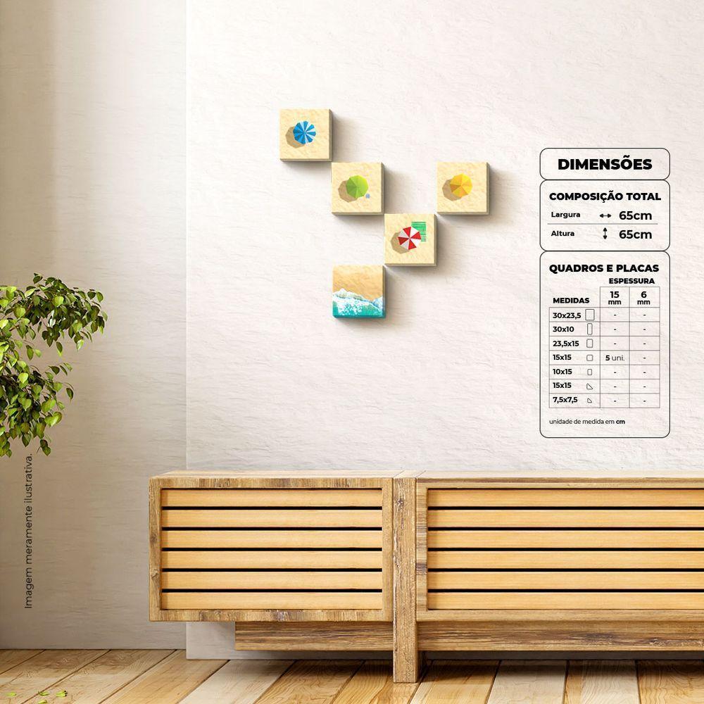 Guardas-sol - Quadro Ou Placa Decorativa Com 5 Peças 15mm - 5