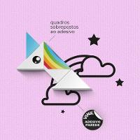 Unicórnio No Céu - Entre Quadros E Adesivo - 5 Pçs - 6