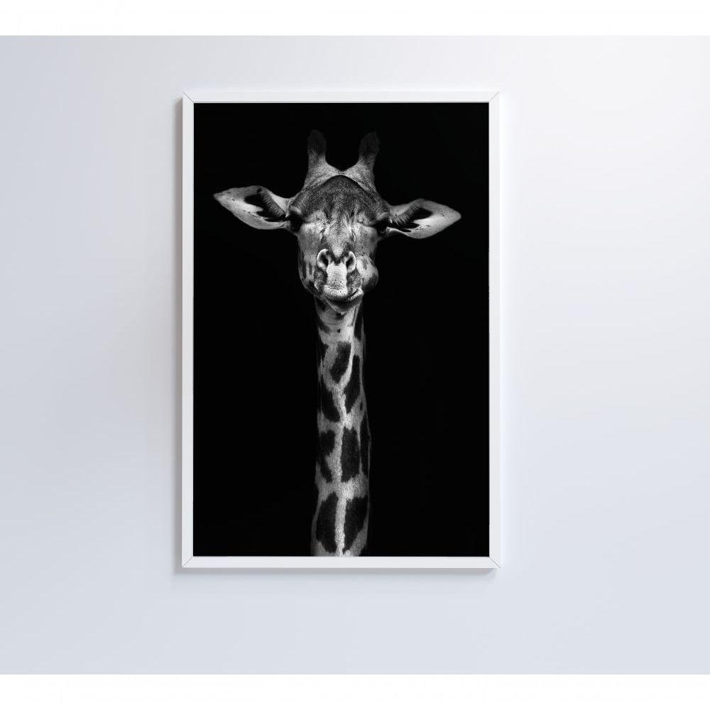 Quadro Girafa Preto E Branco 80x120 Cm Tecido Canvas - 6