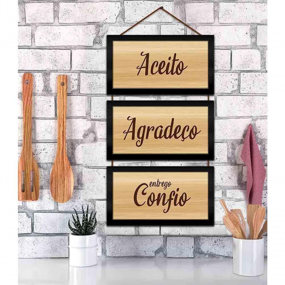 Kit Quadros E Corda 3Pçs 17X32 Moldura Preta - 4