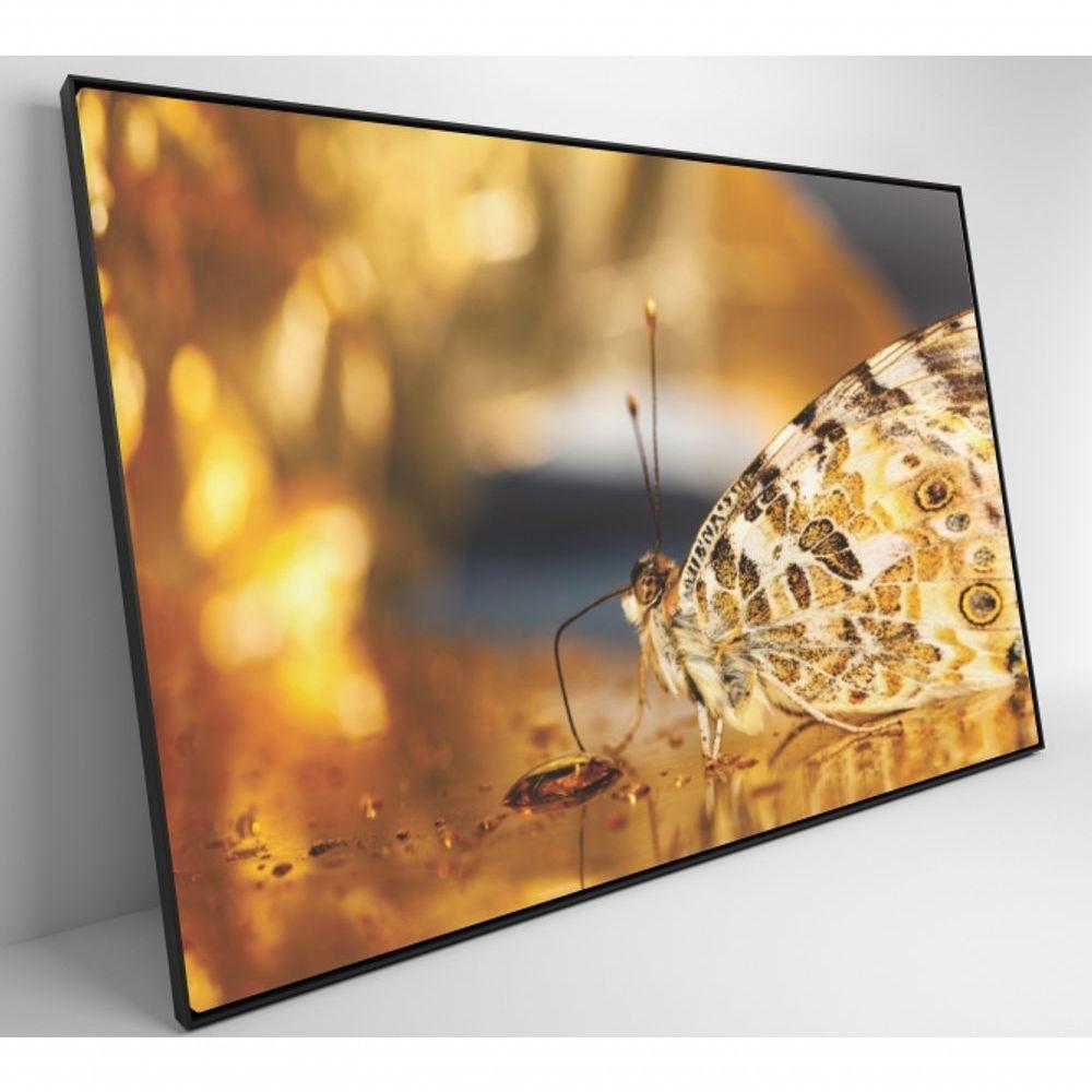 Quadro Borboleta Dourada 90x60 Cm Tecido Canvas - 3
