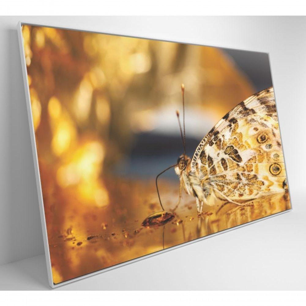 Quadro Borboleta Dourada 90x60 Cm Tecido Canvas - 6