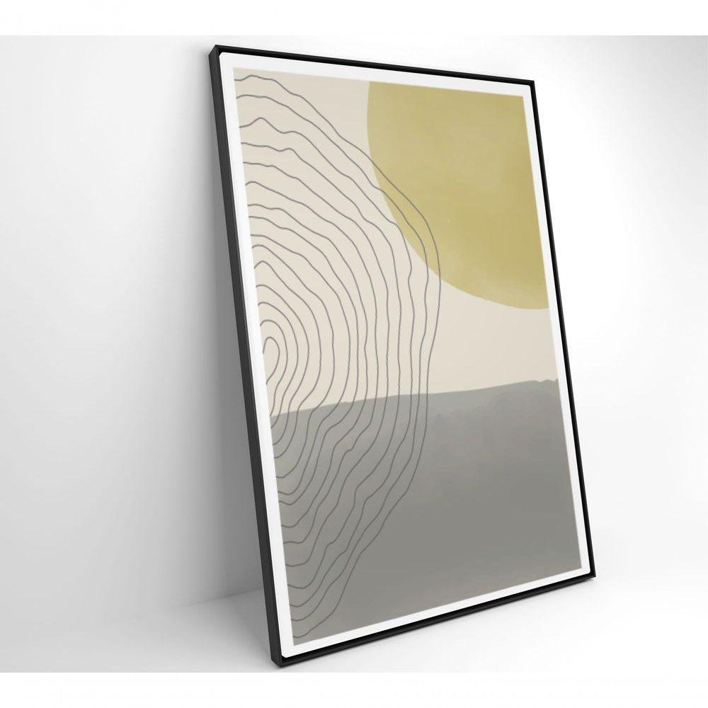 Quadro Abstrato Circulo, Linhas E Retângulo 60x40 Cm Vidro Impresso - 5