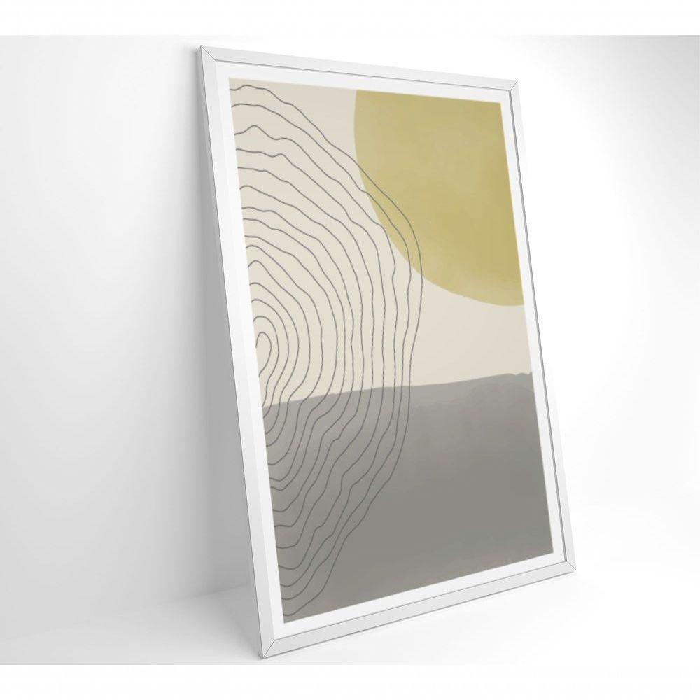 Quadro Abstrato Circulo, Linhas E Retângulo 60x40 Cm Vidro Impresso - 8