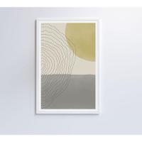 Quadro Abstrato Circulo, Linhas E Retângulo 60x40 Cm Vidro Impresso - 7