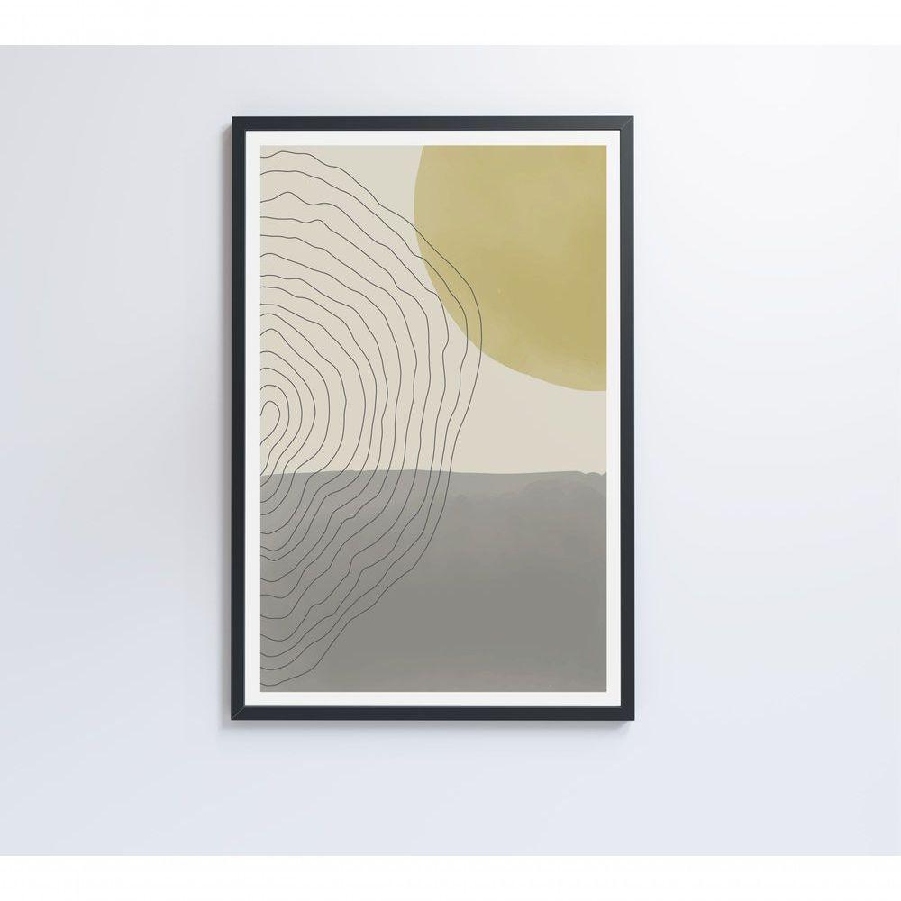 Quadro Abstrato Circulo, Linhas E Retângulo 120x80 Cm Vidro Impresso - 2