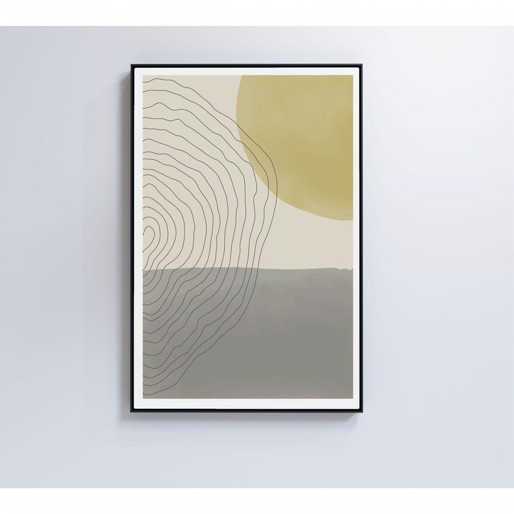 Quadro Abstrato Circulo, Linhas E Retângulo 120x80 Cm Vidro Impresso - 4