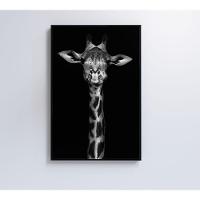 Quadro Girafa Preto E Branco 40x60 Cm Tecido Canvas - 9