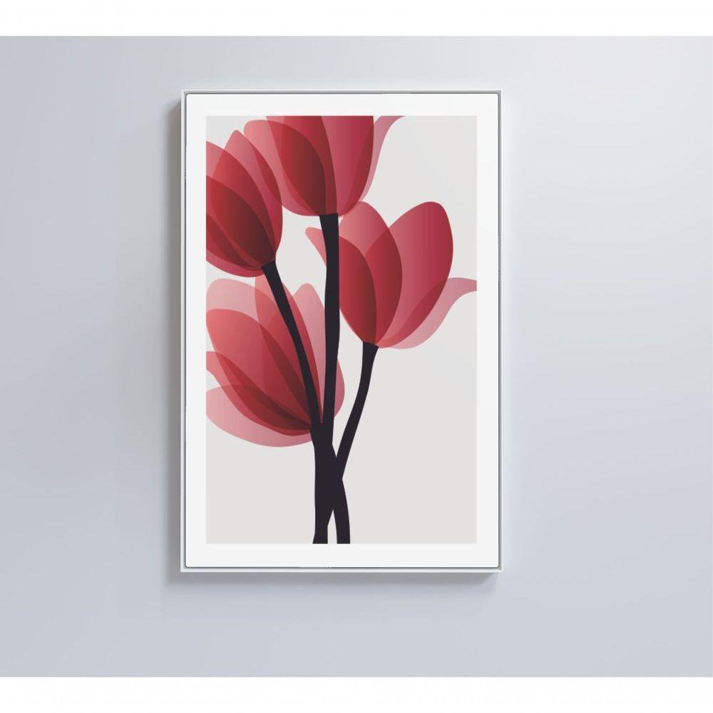 Quadro Pintura 4 Rosas 40x60 Cm Tecido Canvas - 2