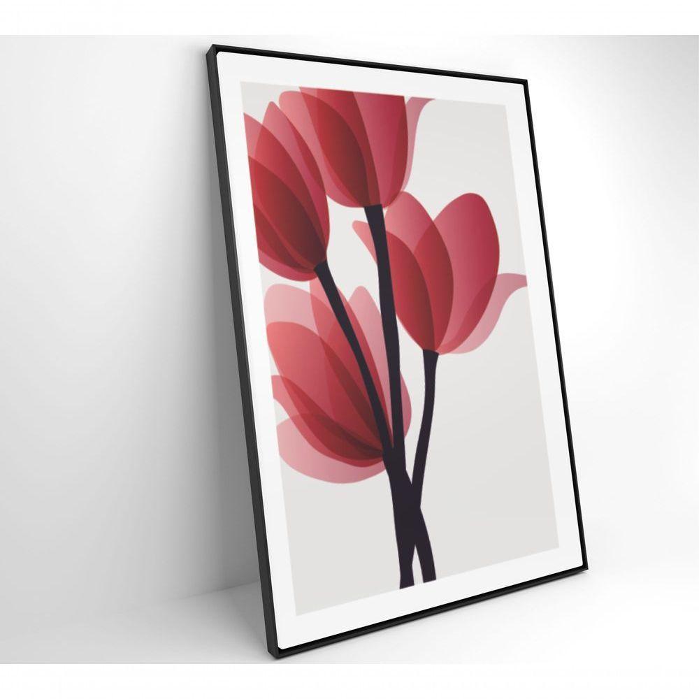 Quadro Pintura 4 Rosas 40x60 Cm Tecido Canvas - 7