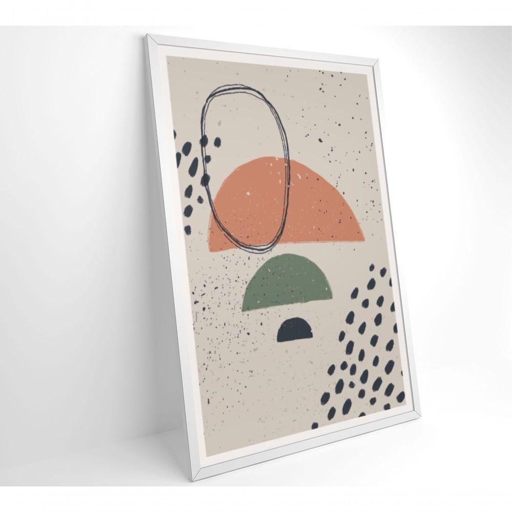 Quadro Abstrato Circulo E Pontos 60x40 Cm Vidro Impresso - 7