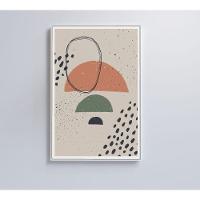 Quadro Abstrato Circulo E Pontos 60x40 Cm Vidro Impresso - 1