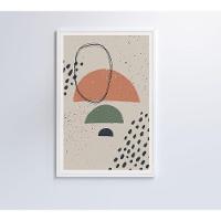 Quadro Abstrato Circulo E Pontos 60x40 Cm Vidro Impresso