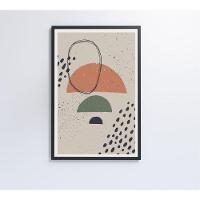 Quadro Abstrato Circulo E Pontos 120x80 Cm Tecido Canvas