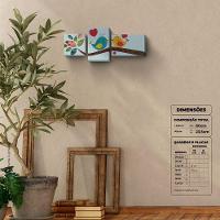 Passarinhos Apaixonados - Quadro Ou Placa Com 3 Peças 15mm - 5