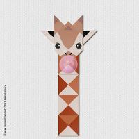 Girafa Mascando Chiclete Quadro Com 14 Peças 6mm Placa Ultra-brilho - 1