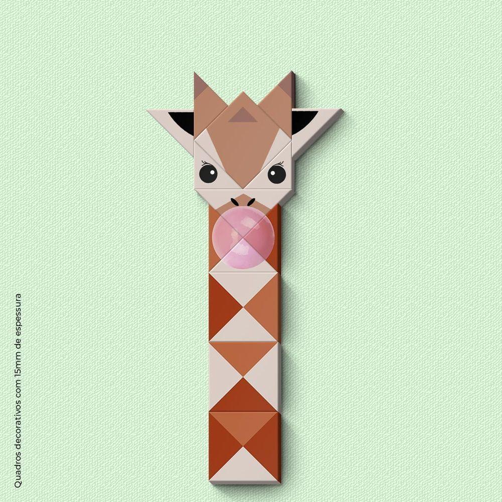 Girafa Mascando Chiclete Quadro Com 14 Peças 15mm Ultra-brilho - 1