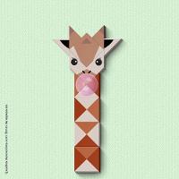 Girafa Mascando Chiclete Quadro Com 14 Peças 15mm Ultra-brilho - 1