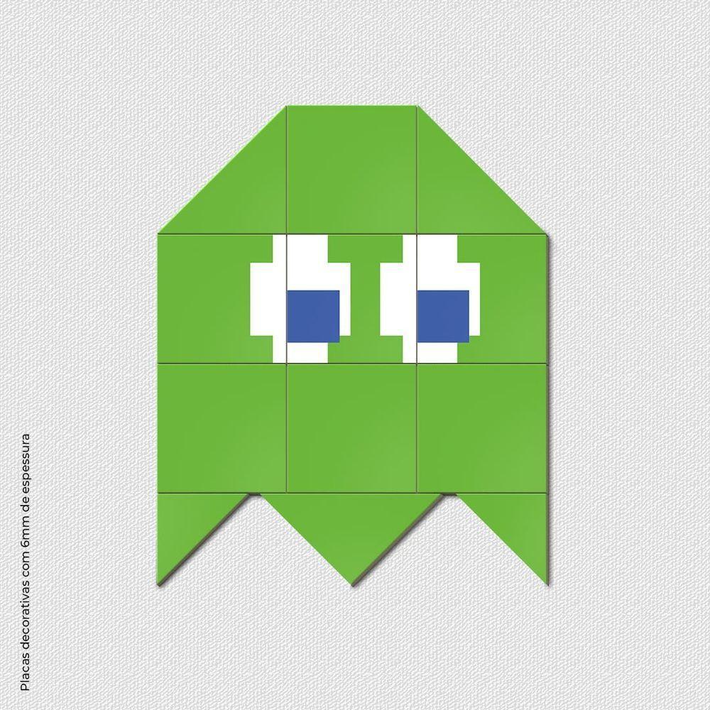 Fantasminha Verde Quadro Com 12 Peças 6Mm Placa Soft Touch - 1