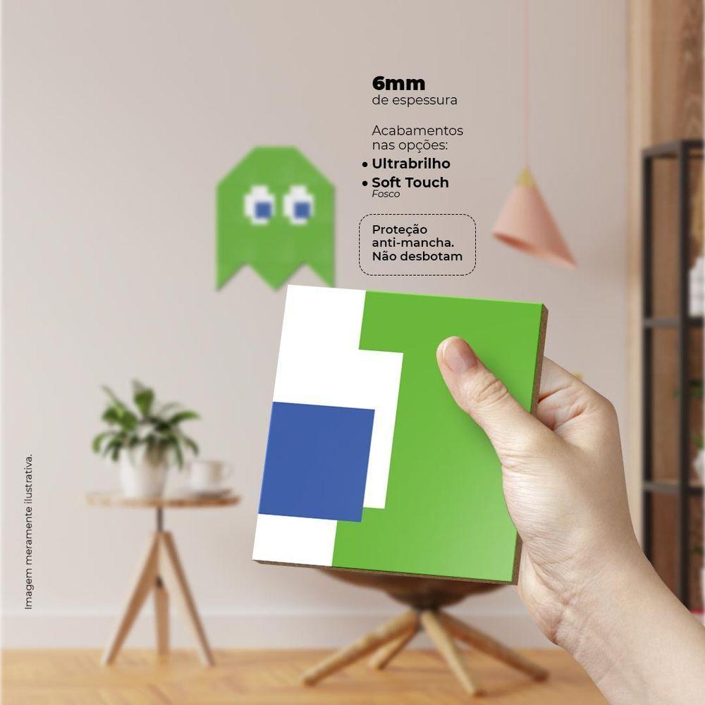 Fantasminha Verde Quadro Com 12 Peças 6Mm Placa Ultra-Brilho - 4