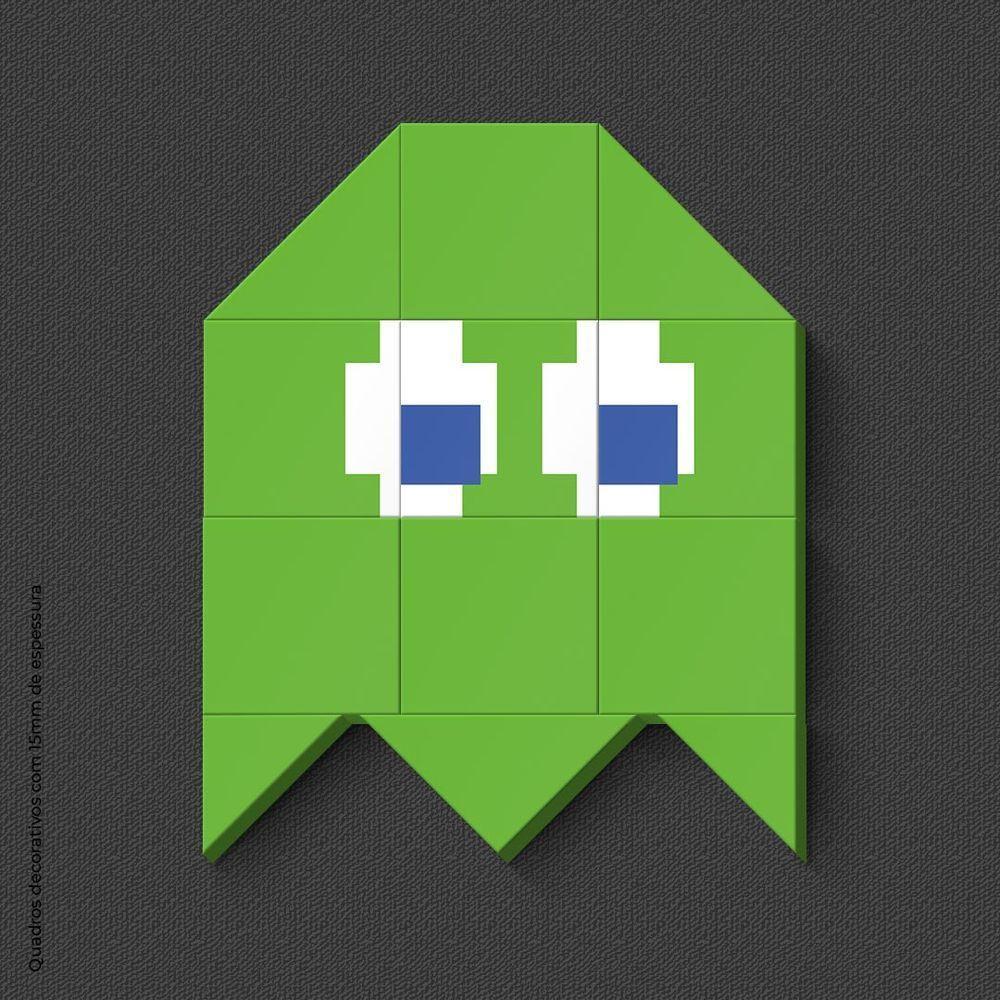 Fantasminha Verde Quadro Com 12 Peças 15Mm Soft Touch - 1