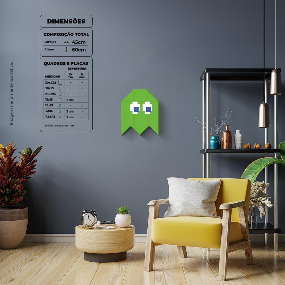 Fantasminha Verde Quadro Com 12 Peças 15Mm Soft Touch - 5