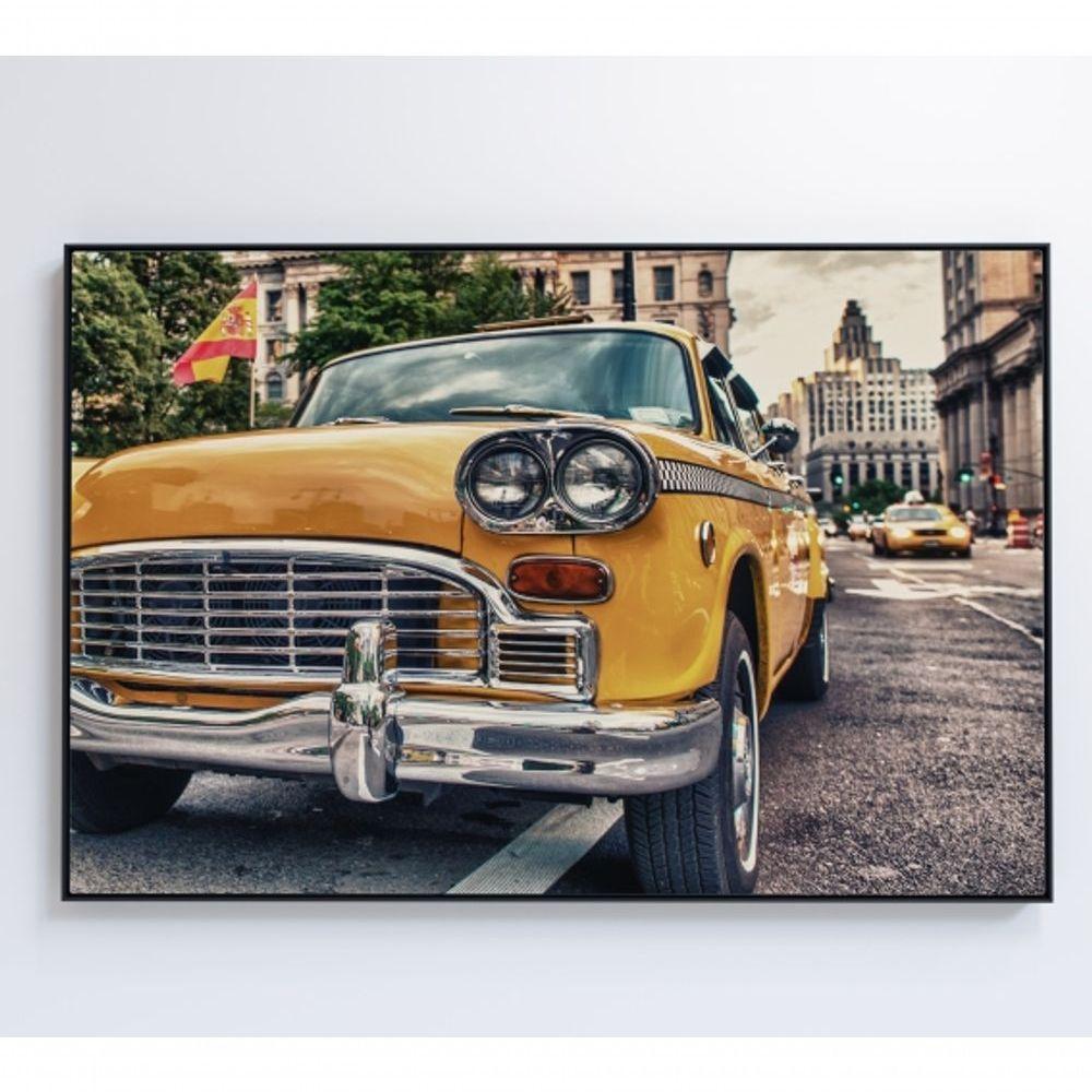 Quadro Táxi Carros Clássicos 60x40 Cm Tecido Canvas - 3
