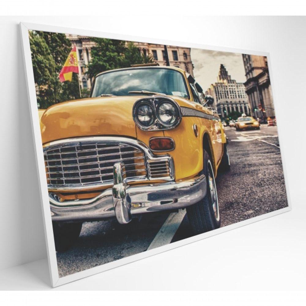 Quadro Táxi Carros Clássicos 60x40 Cm Tecido Canvas - 11
