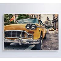 Quadro Táxi Carros Clássicos 60x40 Cm Tecido Canvas