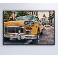 Quadro Táxi Carros Clássicos 60x40 Cm Tecido Canvas - 6