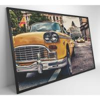 Quadro Táxi Carros Clássicos 60x40 Cm Tecido Canvas - 12