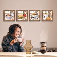 Quadro Cozinha Café Padaria Copa 20X20Cm Kit 4 Un Ypê