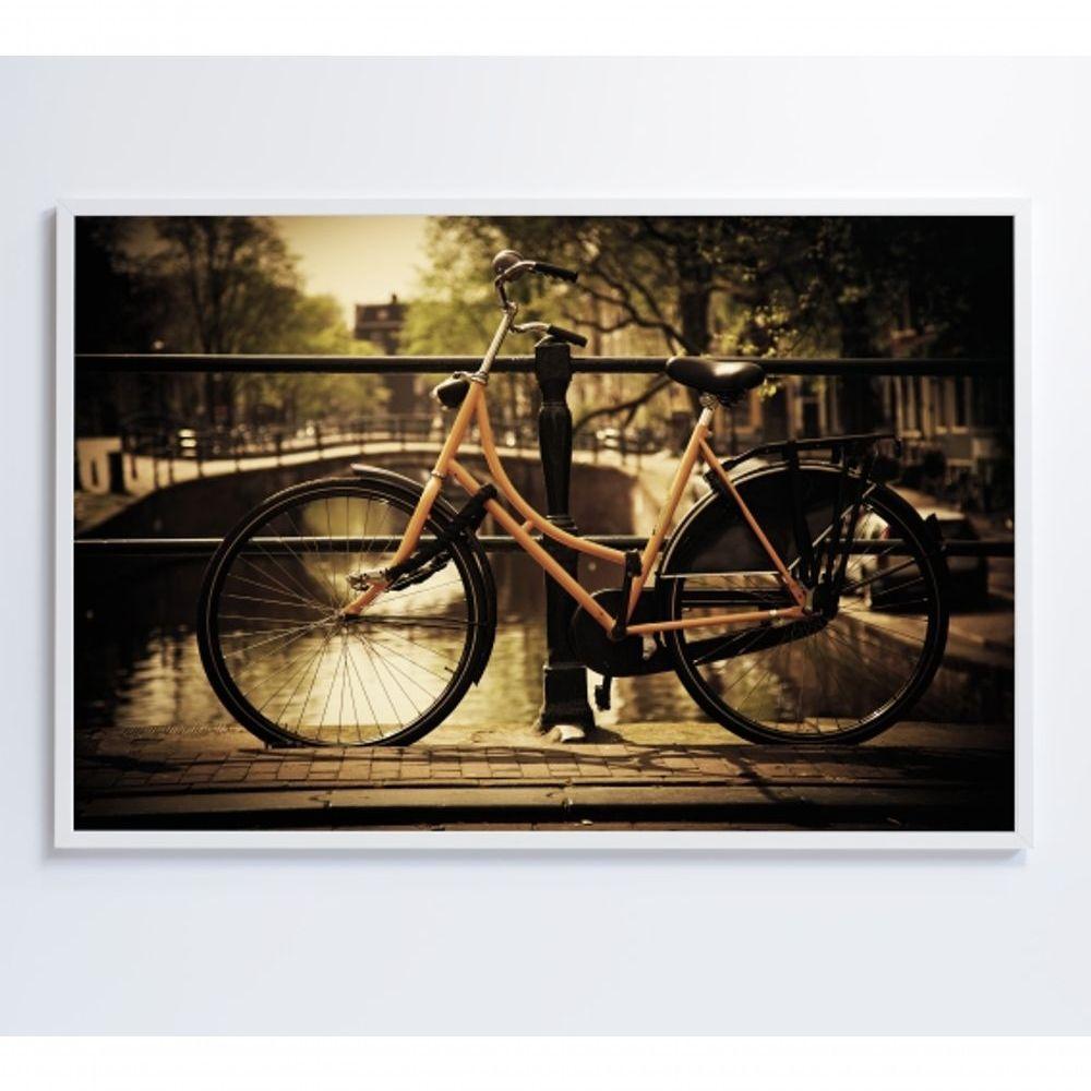Quadro Bicicleta Na Ponte 120x80 Cm Tecido Canvas - 1