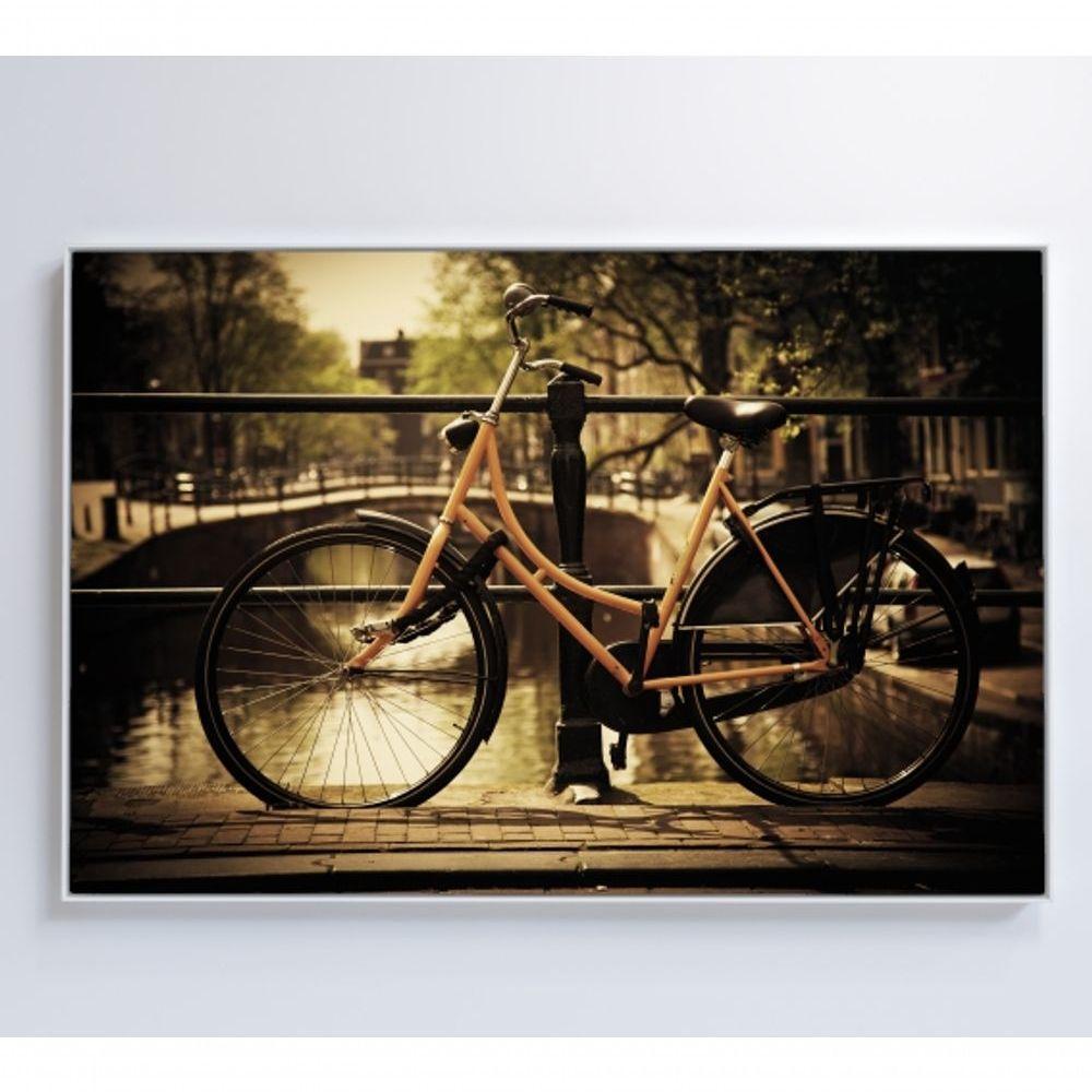 Quadro Bicicleta Na Ponte 90x60 Cm Tecido Canvas - 3