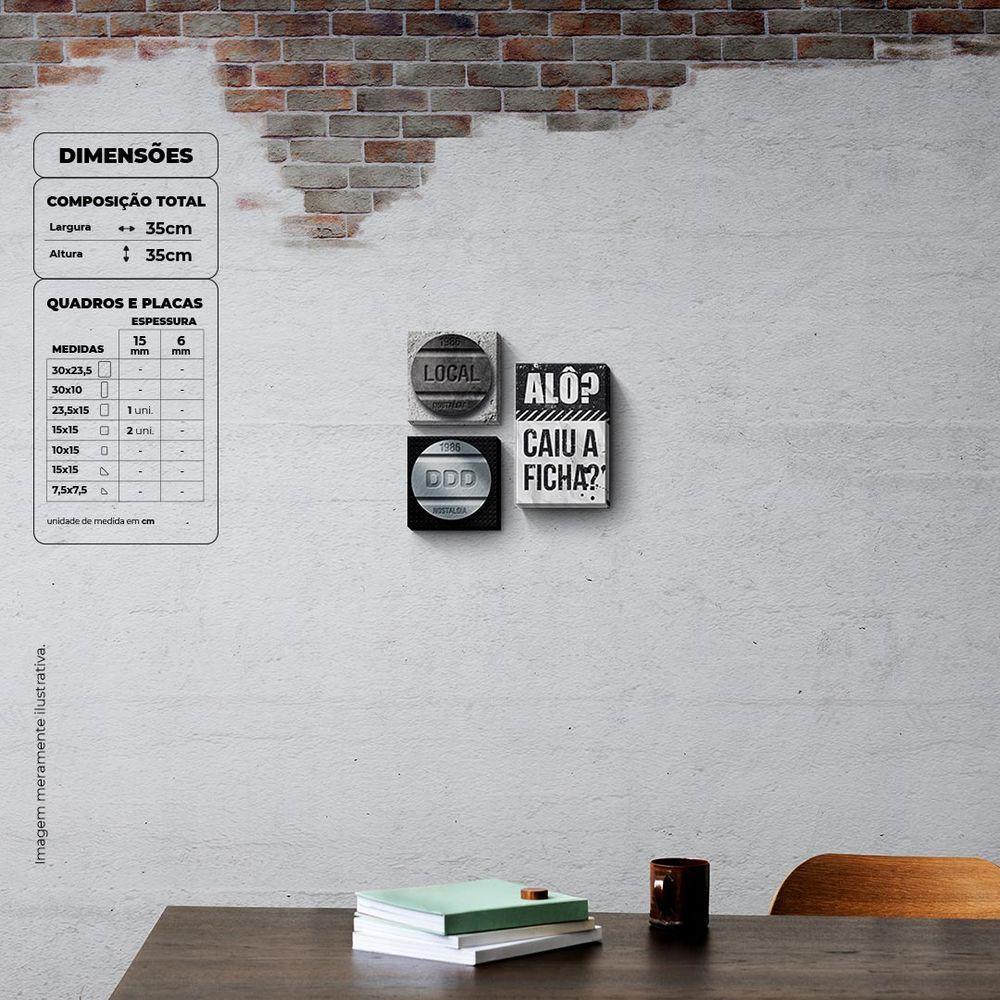 Caiu A Ficha Quadro Com 3 Peças 15Mm Soft Touch - 5