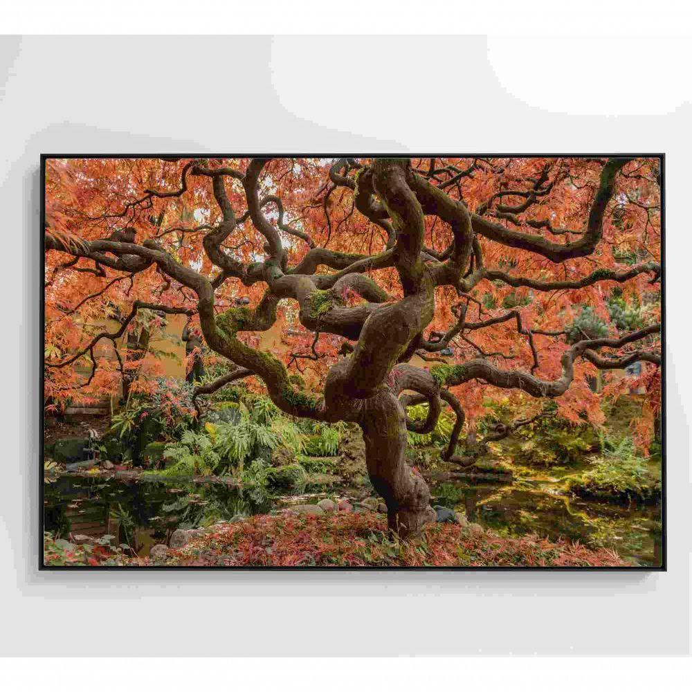 Quadro Sakura Rosa Outono 120x80 Cm Tecido Canvas - 3