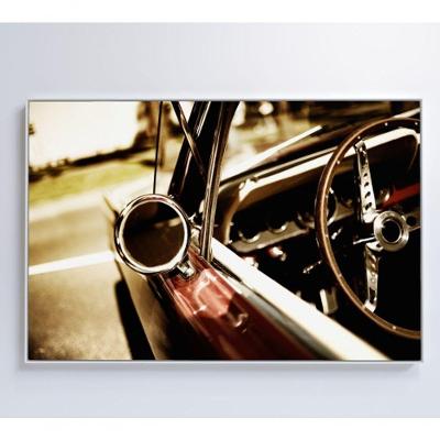 Quadro Retrovisor Carro Clássico 120x80 Cm Adesivo Fotográfico
