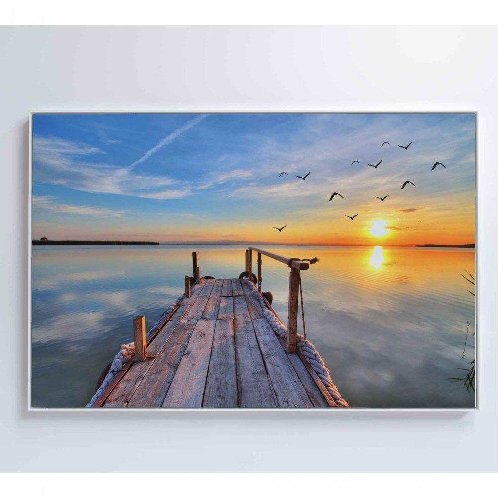 Quadro Por Do Sol No Pier 90x60 Cm Tecido Canvas - 2