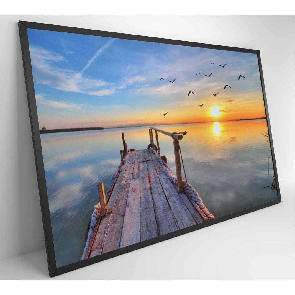 Quadro Por Do Sol No Pier 90x60 Cm Tecido Canvas - 6