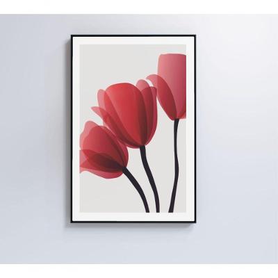Quadro Pintura 3 Rosas 80x120 Cm Vidro Impresso