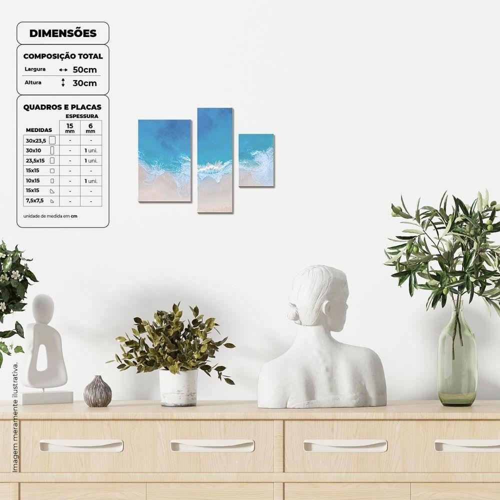 Praia Quadro Com 3 Peças 6mm Placa Ultra-brilho - 5